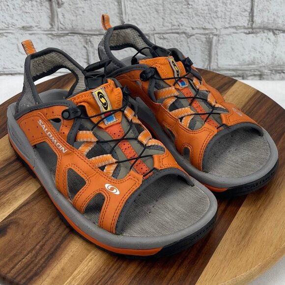 VTG 2004 Salomon Tech Revo Mens 8.5 Orange Hiking Sandals main image 9